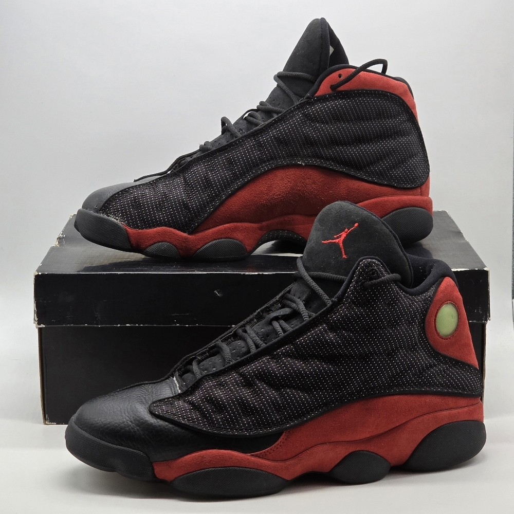 Mens Sneakers Air Jordan 13 Retro 2013 Black & Red 414571-010 Size 10.5 With Box